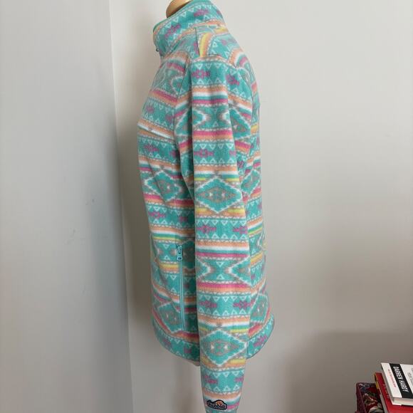 Chubbies Aztec Tribal Print The Flame Commander Unisex 1/4 Zip Fleece Pullover L - Picture 2 of 13